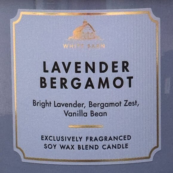 BBW Lavender Bergamot White Barn Bath & Body Works 3 Wick Candle - Picture 3 of 10